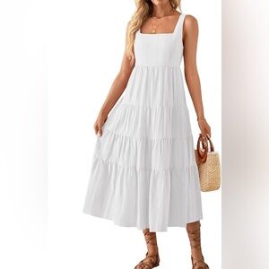 Zesica Chic White Sleeveless Maxi Dress Size Small